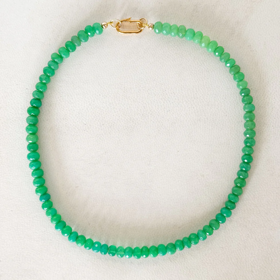 Small Chryso-Chalcedony Gemstone Necklace